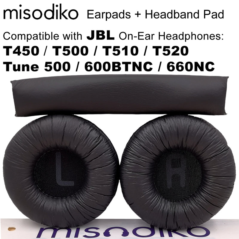 misodiko Earpads & Headband Pad Replacement for JBL T450 T500, Tune 500BT/ 600BTNC Headphones