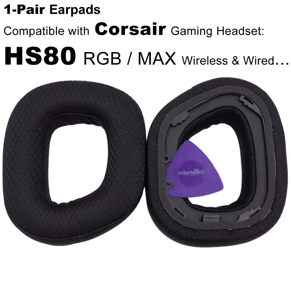 WC Freeze HS80 - Cooling Gel Earpads for Corsair HS80 RGB Wireless, Wired,  & HS80 Max by Wicked Cushions - Elevate Comfort, Thickness & Sound