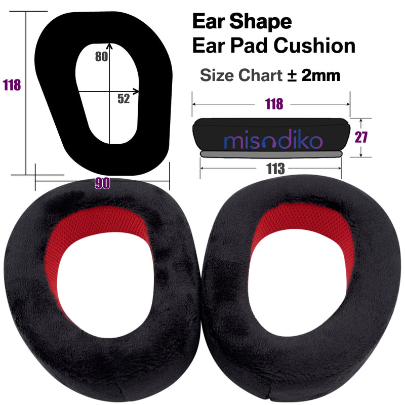 misodiko Upgraded Ear Pads Cushions Replacement for Sennheiser GSP 670/ 600/ 601/ 602/ 500/ 550, EPOS H6 Pro Gaming Headset (Velour)