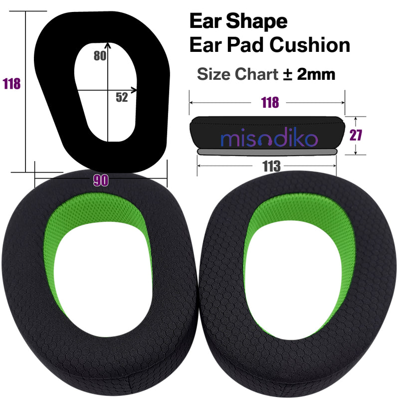 misodiko Upgraded Ear Pads Cushions Replacement for Sennheiser GSP 670/ 600/ 601/ 602/ 500/ 550, EPOS H6 Pro Gaming Headset (Mesh)