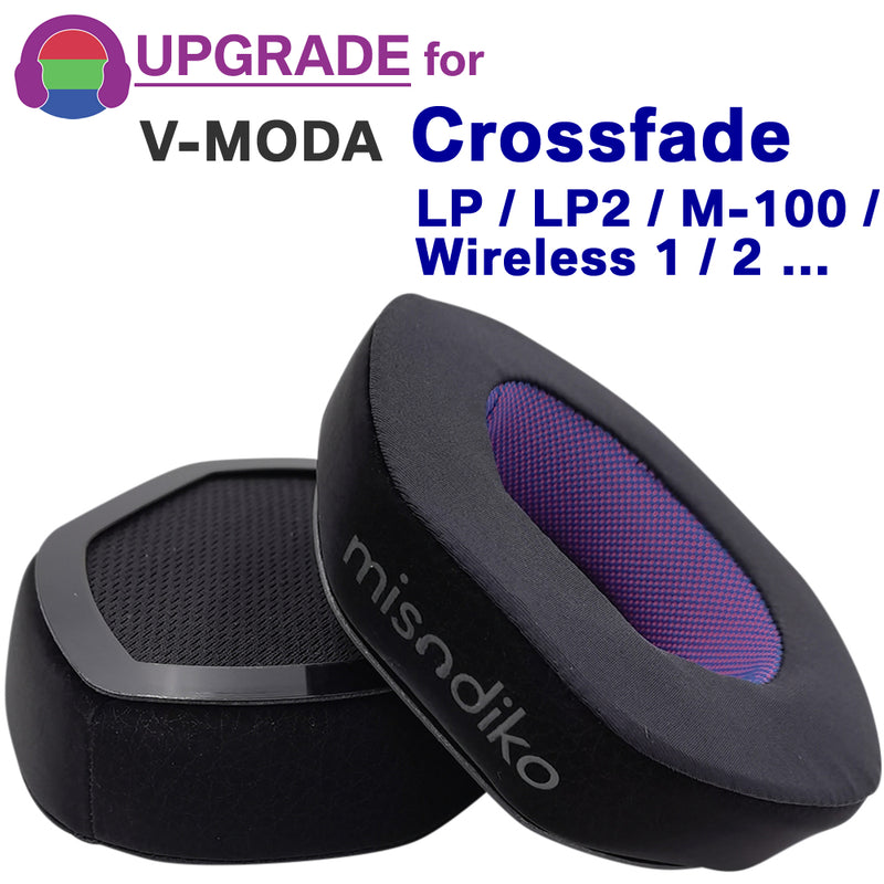 misodiko Upgraded Earpads Replacement XL Cushions for V-MODA Crossfade LP / LP2 / M-100 / Wireless 1 and 2 Headphones (Cooling Gel)