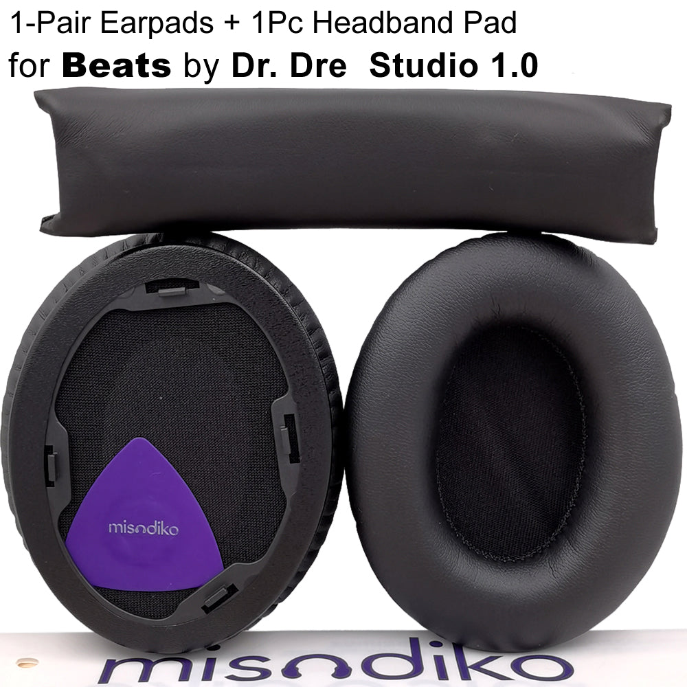 misodiko Replacement Cushions Ear Pads and Headband for Monster Beats Studio by Dr.Dre Headphones Repair Parts Earmuff Earpads Cup Pillow Cover