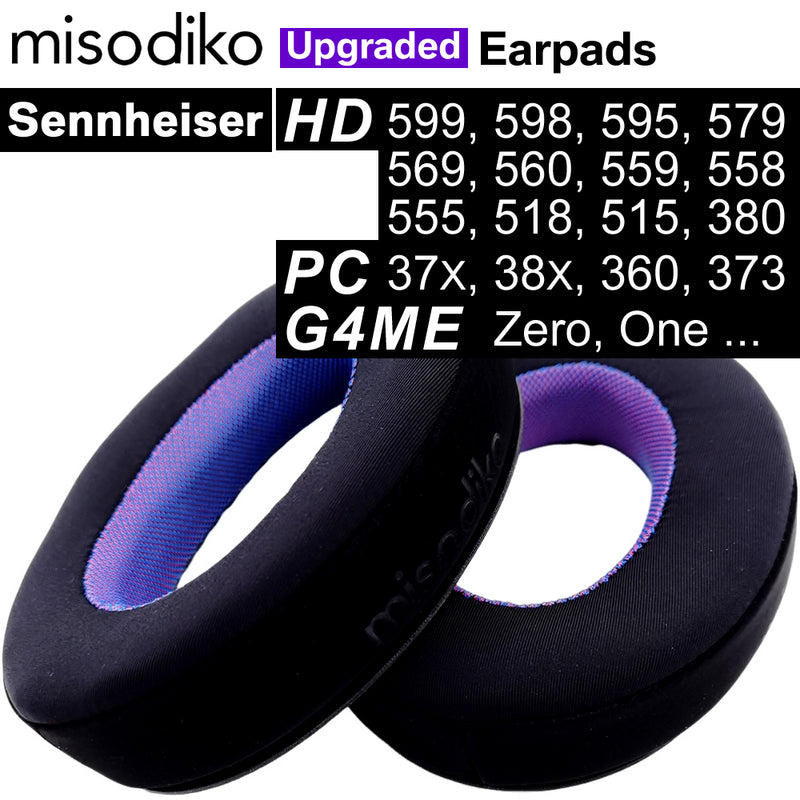 misodiko Upgraded Ear Pads Cushions Replacement for Sennheiser PC37X, PC38X, HD599, HD598, HD595, HD559 , HD569, HD579, HD558, HD555, HD515, HD518, Game One, Game Zero Headphones (Cooling Gel)