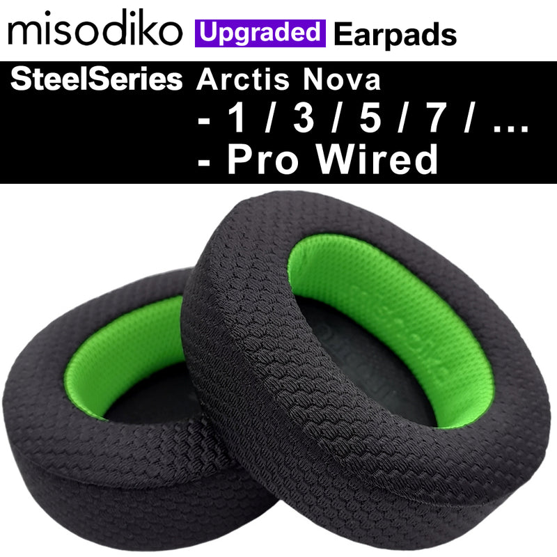 misodiko Upgraded Earpads Replacement for SteelSeries Arctis Nova 1/ 3/ 5/ 7, Nova Pro Wired Headphones (Mesh)