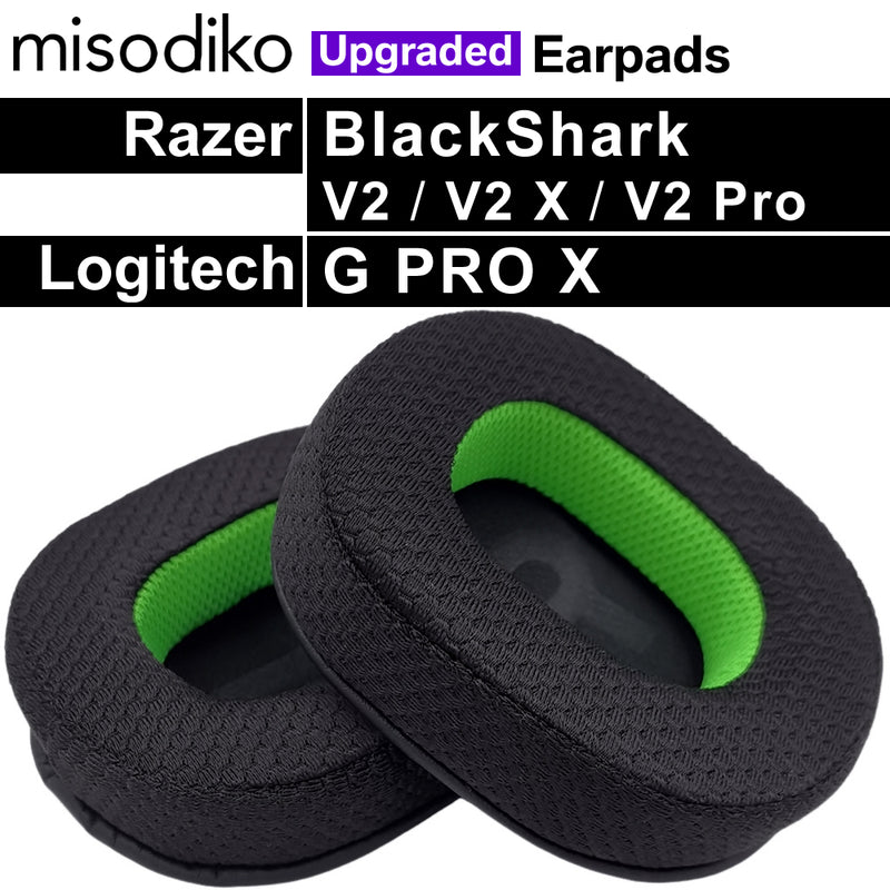 misodiko Upgraded Earpads Replacement for Razer BlackShark V2/ V2 X/ V2 Pro,  Logitech G PRO X, Redragon H510/ H710, Fifine H6/ H9, Havit H2002d/ H2008d Gaming Headset (Mesh)