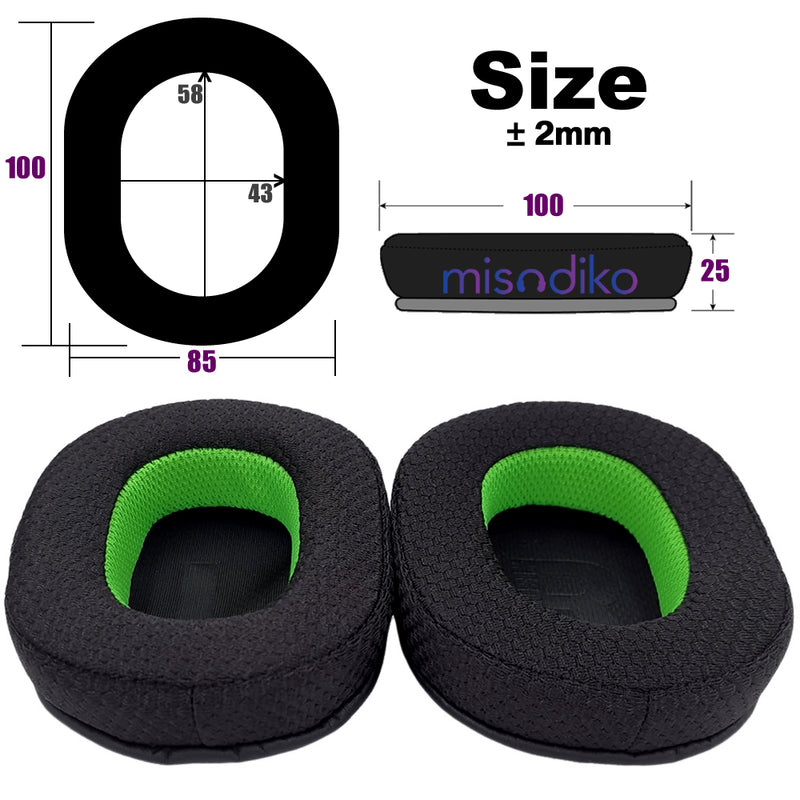 misodiko Upgraded Earpads Replacement for Razer BlackShark V2/ V2 X/ V2 Pro,  Logitech G PRO X, Redragon H510/ H710, Fifine H6/ H9, Havit H2002d/ H2008d Gaming Headset (Mesh)