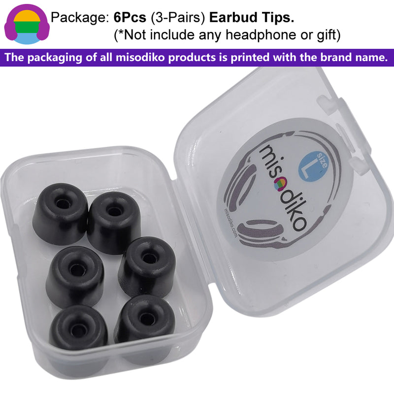 misodiko M300 Memory Foam Replacement Earbuds Tips (3-Pairs)
