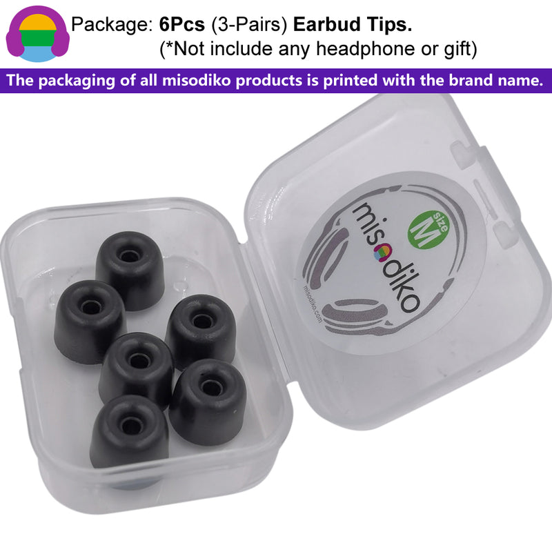 misodiko M300 Memory Foam Replacement Earbuds Tips (3-Pairs)