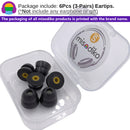 misodiko MD266 Double Flange Memory Foam Eartips Replacement for Shure SE215 SE315 SE535 SE425 SE846 SE110 SE112/ Etymotic ER2 ER3 ER4 XR/ SE/ SR