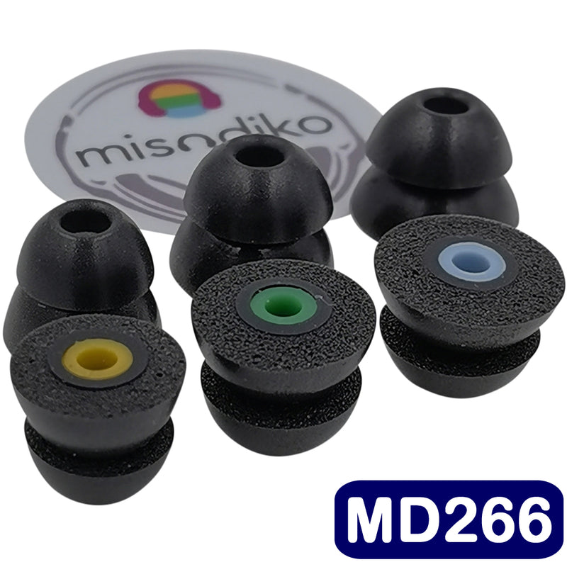 misodiko MD266 Double Flange Memory Foam Eartips Replacement for Shure SE215 SE315 SE535 SE425 SE846 SE110 SE112/ Etymotic ER2 ER3 ER4 XR/ SE/ SR