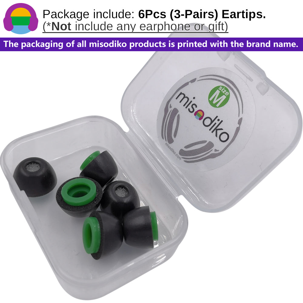 misodiko MJ765 Memory Foam Eartips Replacement for Jabra Elite/ Evolve