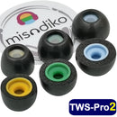 misodiko TWS-Pro2 Memory Foam Eartips Replacement for Beats Fit Pro/ Studio Buds, Samsung Galaxy Buds 3/ Buds2/ Plus, Jabra Elite & Evolve/ Active 65t & 75t & Sport, Soundcore Liberty/ Air 2 & 3 Pro/ Neo/ Life P2 P3, Creative Outlier Air, FIIL T1