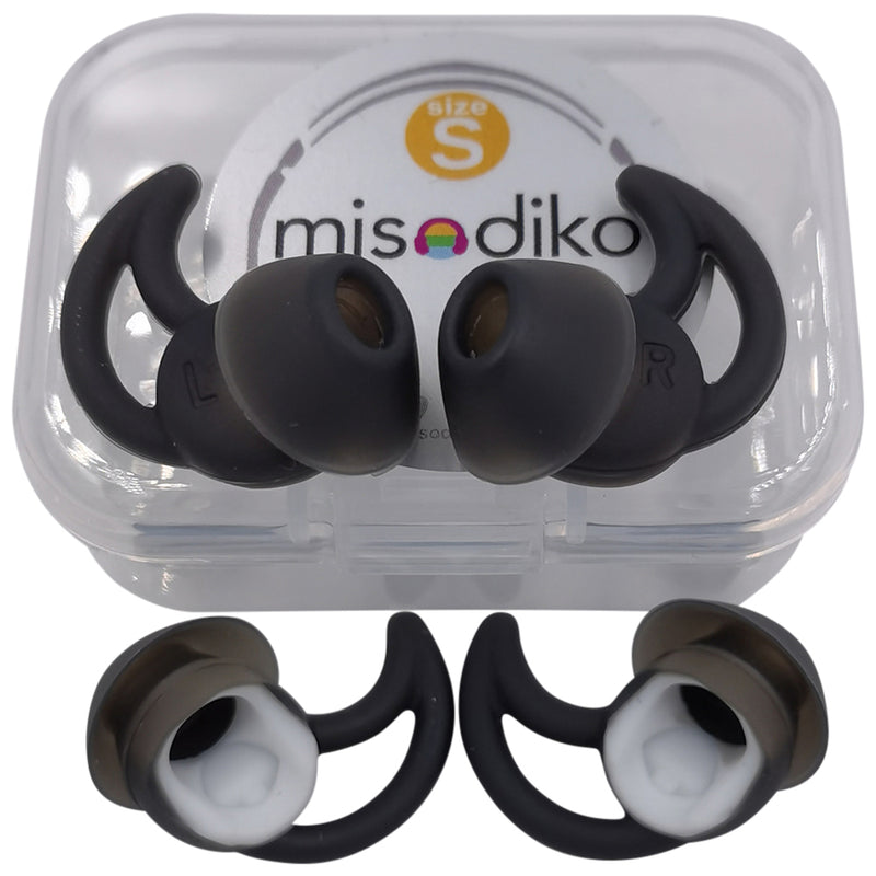 misodiko Silicone Earbuds Tips Replacement for Bose SoundSport Wireless/ Free, QuietControl 30, QuietComfort 20 (Black, 2-Pairs)