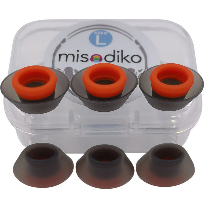 misodiko Silicone Eartips Earbuds Tips Compatible with Jabra Elite/ Evolve 65e & 75e In-Ear Earphones (3-Pairs)