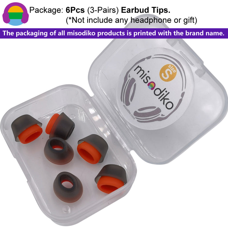 misodiko Silicone Eartips Earbuds Tips Compatible with Jabra Elite/ Evolve 65e & 75e In-Ear Earphones (3-Pairs)