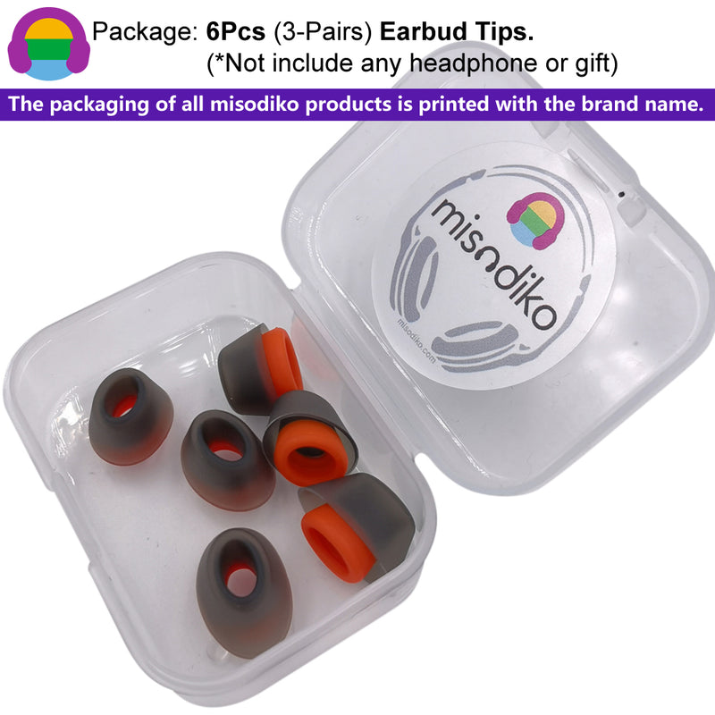 misodiko Silicone Eartips Earbuds Tips Compatible with Jabra Elite/ Evolve 65e & 75e In-Ear Earphones (3-Pairs)