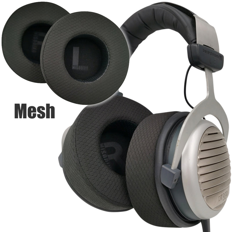 misodiko [XL Round] Replacement Headphones Ear Pads Cushions Suitable for AKG K240 K270 K280 K550 K553, Beyerdynamic DT770 DT880 DT990 DT1770 DT1990 Pro, Superlux HD668B HD681, Samson SR850, Razer Nari, Kraken Ultimate, Kraken Tournament (Mesh)