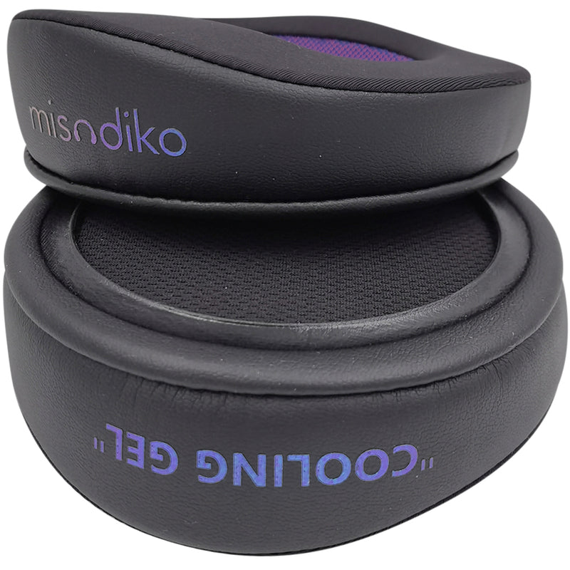misodiko XL-Round [Curved] Universal Round Ear Pads Cushions for Over-Ear Headphones (Cooling Gel)