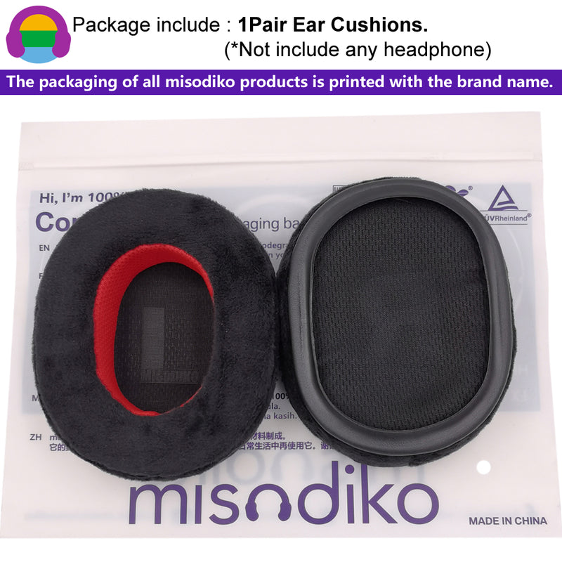 misodiko Upgraded Ear Pads Cushions Replacement for Sony MDR 7506/ V6/ CD900ST/ M1ST, WH-CH710N/ CH700N, Razer Barracuda X Headphones (Velour)