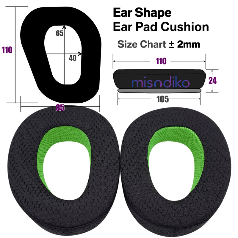 misodiko Upgraded Ear Pads Cushions Replacement for Sennheiser GSP 370/ 350/ 300/ 301/ 302/ 303 Gaming Headset (Mesh)