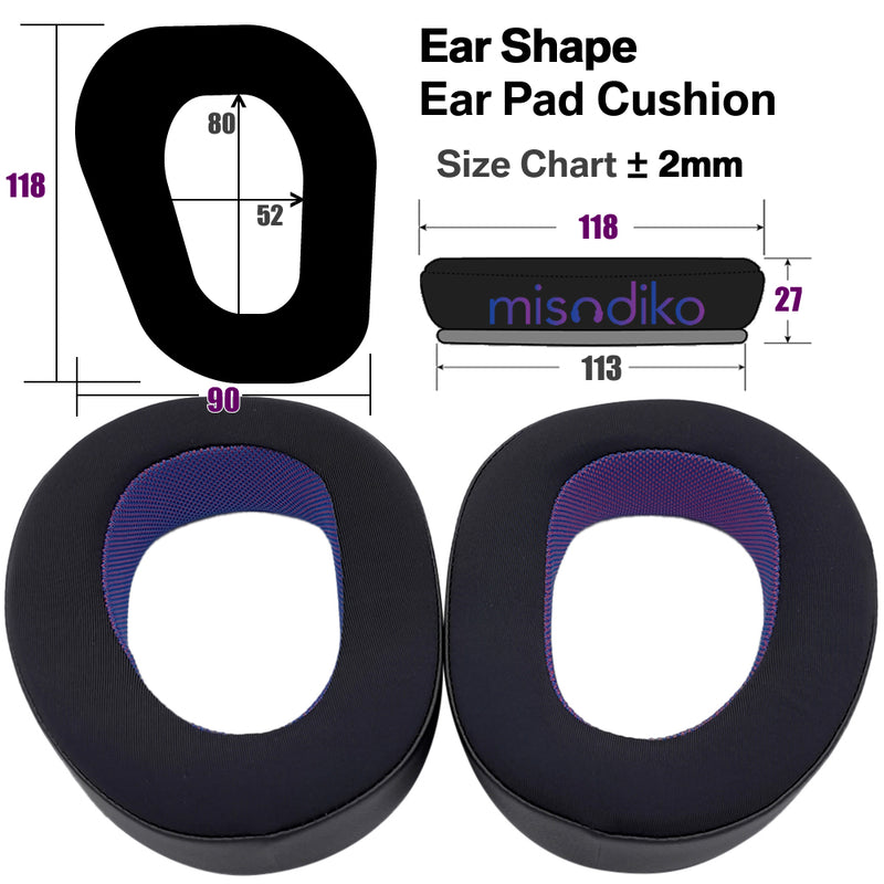 misodiko Upgraded Ear Pads Cushions Replacement for Sennheiser GSP 670/ 600/ 601/ 602/ 500/ 550, EPOS H6 Pro Gaming Headset (Cooling Gel)