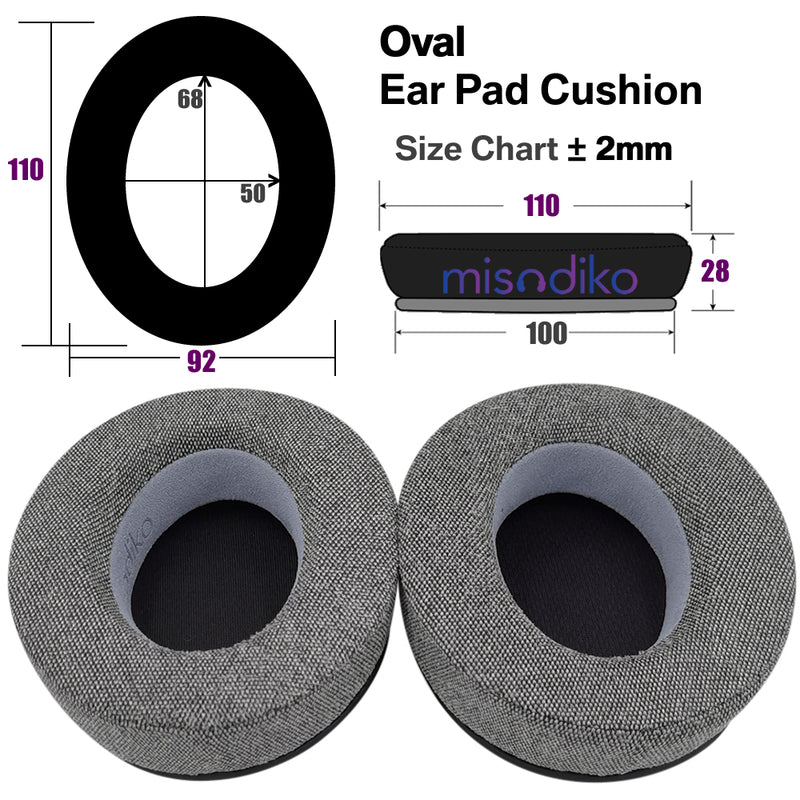 misodiko [Upgraded Comfy] Universal Oval Ear Pads Cushions for Over-Ear Headphones (Fabric 2023)