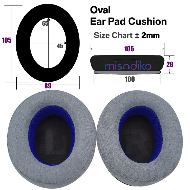 misodiko [Upgraded Comfy] Universal Oval Ear Pads Cushions for Over-Ear Headphones (Fabric)