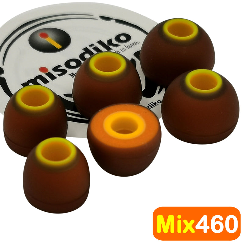 misodiko Mix460 Earbuds Tips - for Jaybird X4, X3, X2, BlueBuds X, Freedom 2 F5/ Beats Powerbeats Pro, 3, 2, 1, BeatsX, Tour/ Mpow/ 1More/ Sony MDR-XB55AP XB75AP EX650AP EX155AP EX255AP EX15AP EX15LP- Replacement In-Ear Earphones Eartips (3-Pairs)