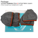 misodiko Stretchable Knit Fabric Earpads Covers Compatible with Beyerdynamic DT 770 880 990 1770 1990 Custom One Pro T1, AKG K240 K270 K280, JVC HARX900 HARX700, Superlux HD668B HD681, SHP9500, Samson SR850 Headphones Ear Cushions Protectors (4Pcs, L)