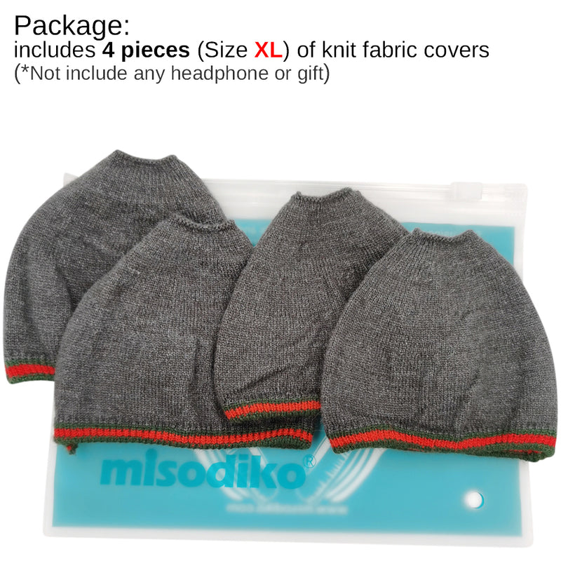 misodiko Stretchable Knit Fabric Earpads Covers Compatible with AKG K550 K551 K553 MK II K701 Q701, ATH AD1000X AD2000X, Razer Thresher ManOWar Nari Kraken Pro V2, GRADO PS1000 PS2000e GS1000 GS2000e GS3000e Headphones Ear Cushions Protectors (4Pcs, XL)