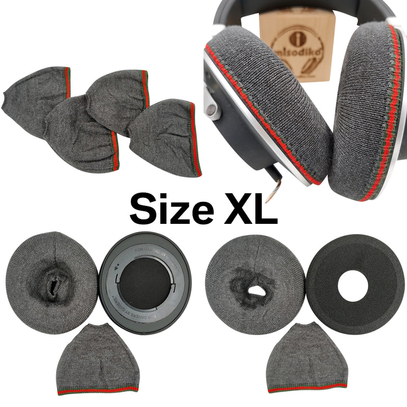 misodiko Stretchable Knit Fabric Earpads Covers Compatible with AKG K550 K551 K553 MK II K701 Q701, ATH AD1000X AD2000X, Razer Thresher ManOWar Nari Kraken Pro V2, GRADO PS1000 PS2000e GS1000 GS2000e GS3000e Headphones Ear Cushions Protectors (4Pcs, XL)