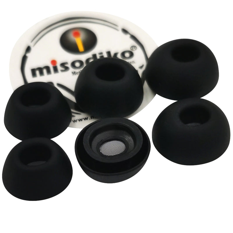 misodiko Silicone Earbuds Tips for Apple AirPods Pro/ AirPods 3rd Gen - Replacement Earphones Eartips (3Pairs, Black)