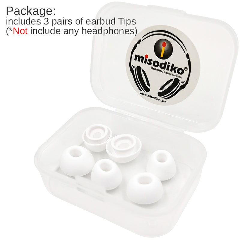 misodiko Silicone Earbuds Tips for Apple AirPods Pro/ AirPods 3rd Gen - Replacement Earphones Eartips (3Pairs, White)