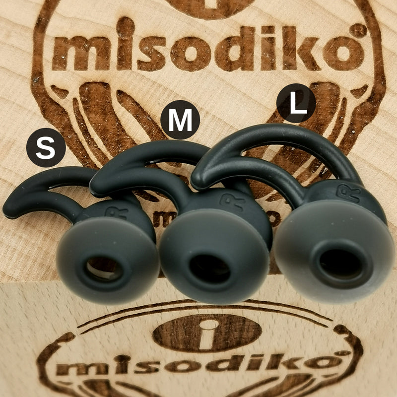 misodiko Silicone Earbuds Tips Replacement for Bose SoundSport Wireless/ Free, QuietControl 30, QuietComfort 20 (Black, 2-Pairs)