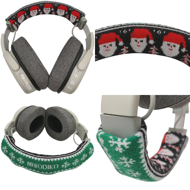 misodiko Sweater knitting Headband Protector Cover Compatible with Most Headphones - Audio Technica ATH M50x MSR7 M40x M30x M20x, WH-1000XM4 WH-1000XM3, HyperX Cloud II Core Silver Alpha RevolverS, Corsair HS70 HS60 HS50 HS75 Virtuoso, QC35 QC35II QC25