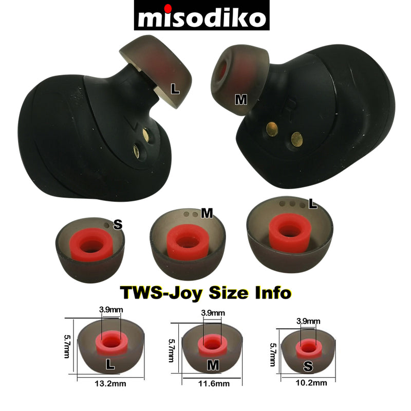 misodiko TWS-Joy Silicone Ear Tips Replacement for Jabra Elite 7 Pro / 7 Active / 4 Active / 3 / 75t / 65t Earbuds