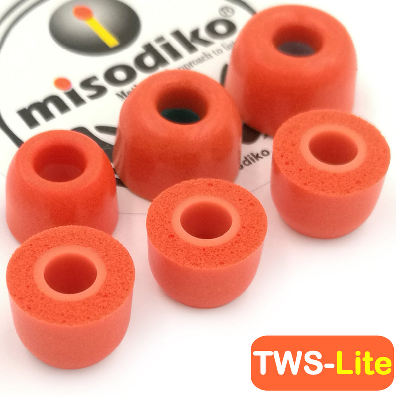 misodiko TWS-Lite Memory Foam Earbuds Tips Eartips Compatible with Sony WF-1000XM3 SP800N SP700N SP900 XB700N H800 WI-1000XM2 1000X H700/ 1MORE Stylish E1026BT-I/ Jaybird Run/ Beats Powerbeats Pro/ 3/ 2/ 1, BeatsX, urBeats/ BeoPlay E8