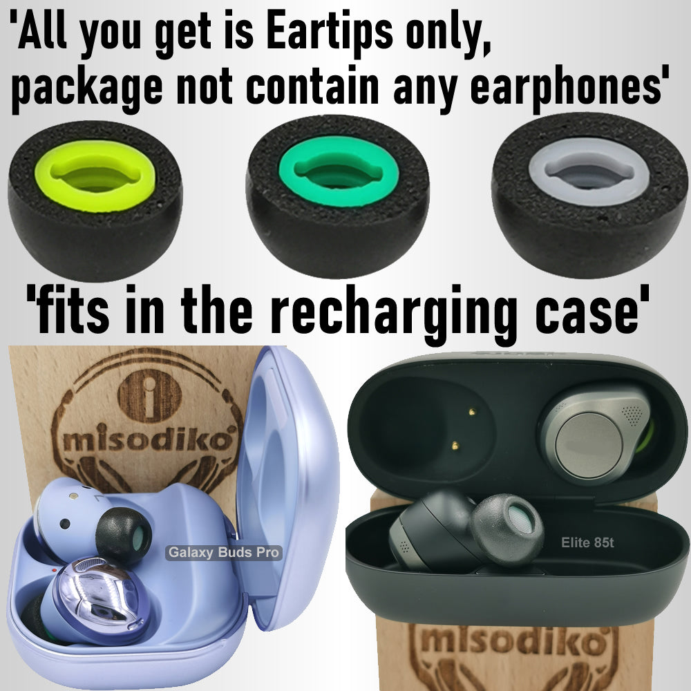 misodiko TWS-OV6336 Upgraded Oval Memory Foam Eartips Replacement