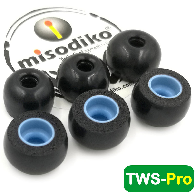 misodiko TWS-Pro Earbuds Tips for Jabra Elite 75t, Elite 65t, Active 65t, Elite Sport, Evolve 65t/ Samsung Galaxy Buds, Gear IconX/ Momentum True Wireless/ Creative Outlier Air, Outlier Gold/ Bragi Dash Pro, Replacement Memory Foam Eartips (3-pairs)