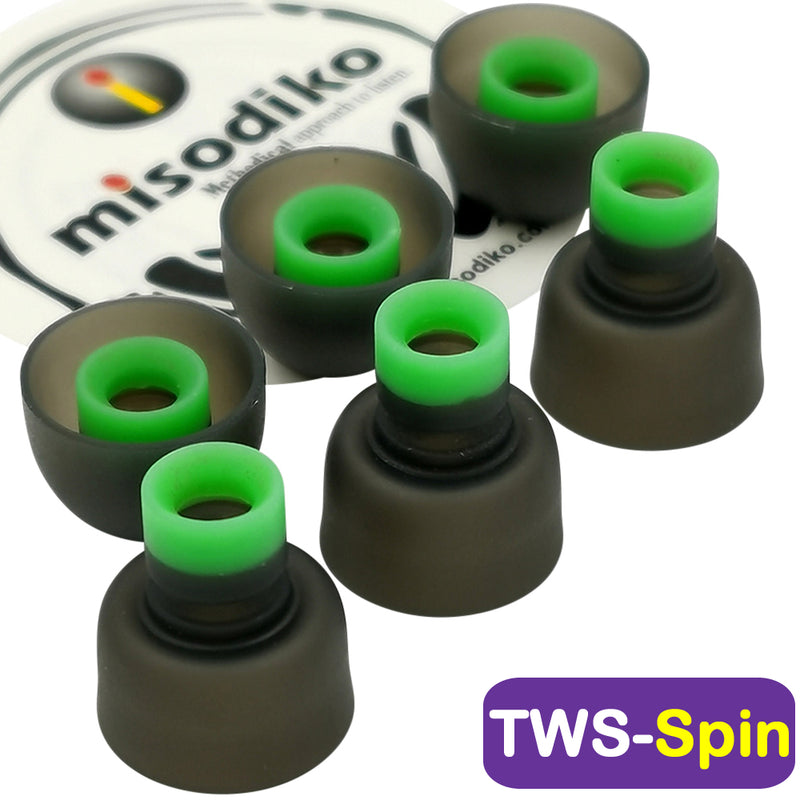misodiko TWS-Spin Silicone Earbuds Tips Replacement for Sony WF-1000XM4 1000XM3 C500 / WI-XB400 / LinkBuds S / MDR-XB55AP EX255AP EX155AP EX15AP EX650AP Earphones