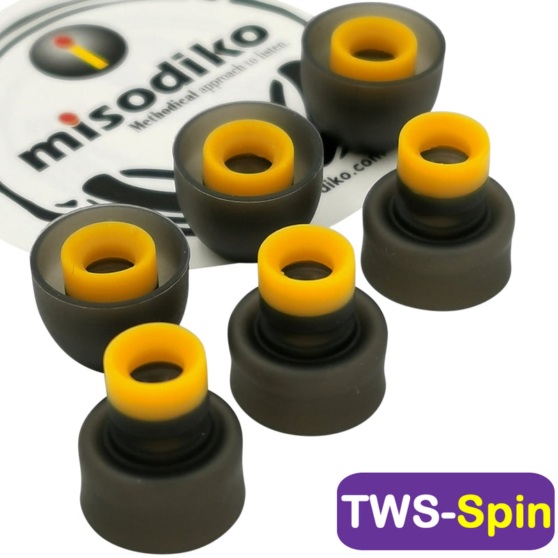 misodiko TWS-Spin Silicone Earbuds Tips Replacement for Sony WF-1000XM4 1000XM3 C500 / WI-XB400 / LinkBuds S / MDR-XB55AP EX255AP EX155AP EX15AP EX650AP Earphones